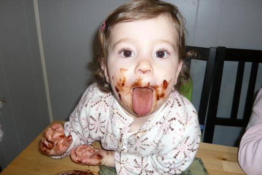 After eating chocolate fondue